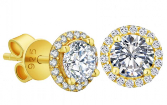 Halo moissanite earrings