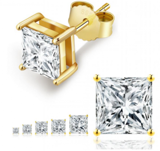 Princess Cut Moissanite Earrings