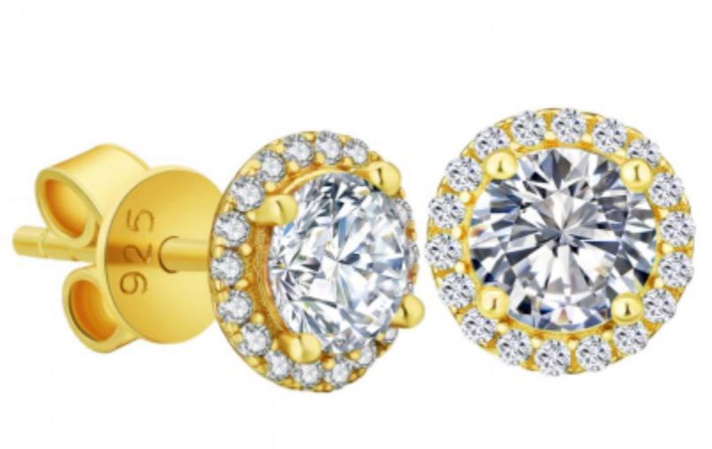 Halo moissanite earrings
