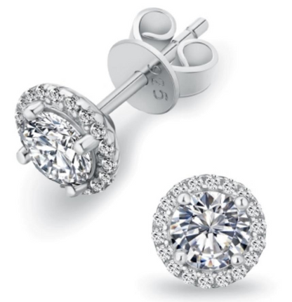 Halo moissanite earrings