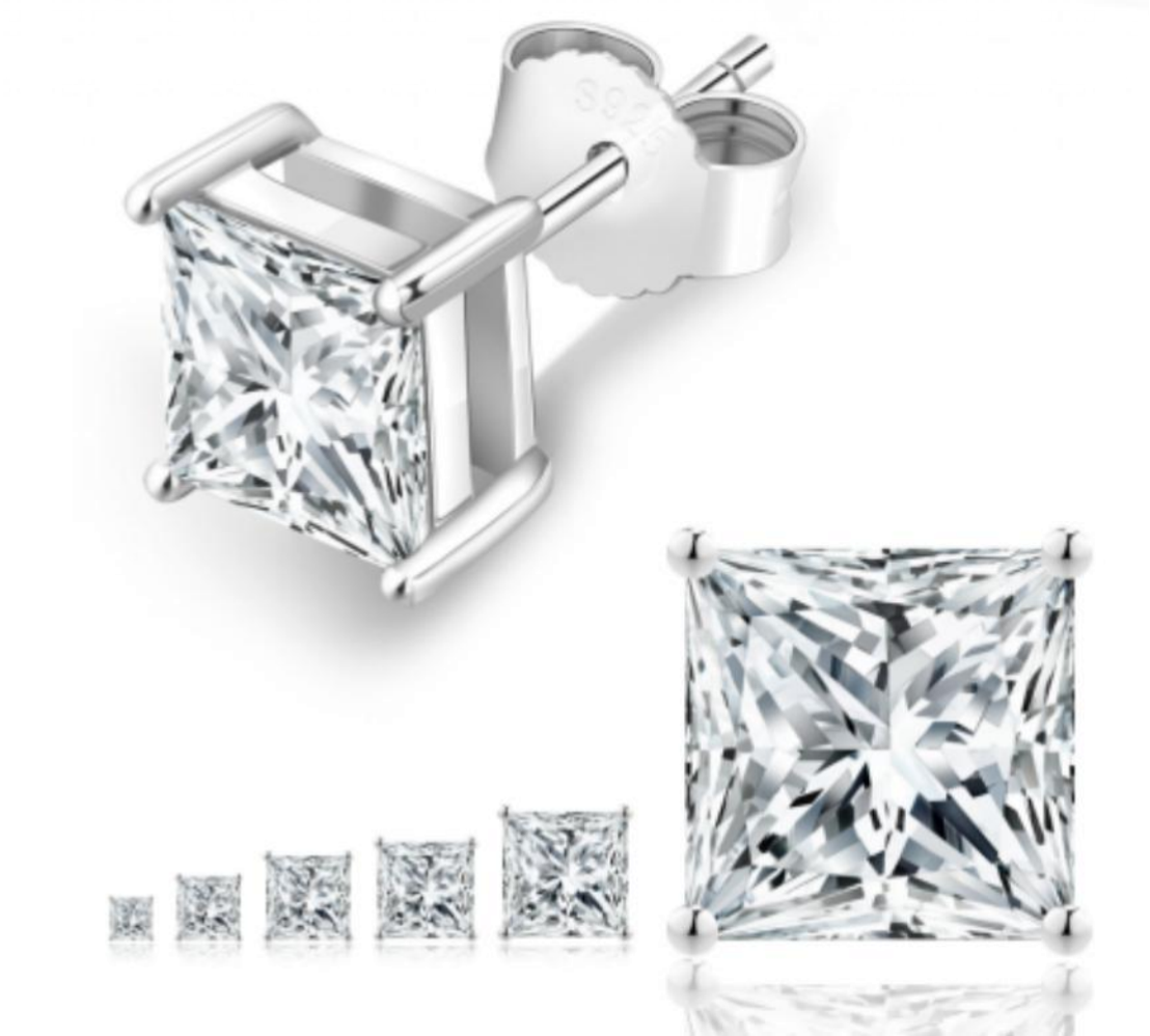 Princess Cut Moissanite Earrings